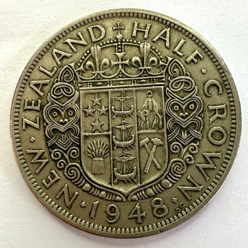1948 neuseeland half crown - 1/2,